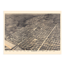 Load image into Gallery viewer, Digitally Restored and Enhanced 1887 Austin Texas Map - Vintage Austin Texas Wall Art - Old Austin Texas Poster - State Capital Austin TX Wall Art - Bird's Eye View Map of Austin Texas
