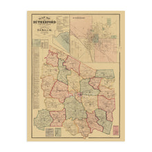 Load image into Gallery viewer, Digitally Restored and Enhanced 1878 Rutherford County Tennessee Map - Old Rutherford County Tennessee Wall Art - Rutherford County TN Poster Map History