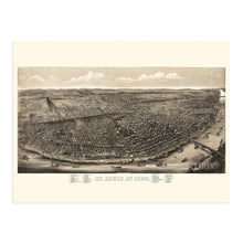 Load image into Gallery viewer, Digitally Restored and Enhanced 1895 Saint Louis Missouri Map - Vintage Map of St Louis MO Wall Decor - Old St Louis City Map - Perspective St Louis Wall Art Showing Index to Points of Interest