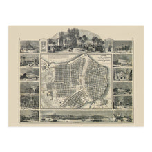 Load image into Gallery viewer, Digitally Restored and Enhanced 1849 Havana Cuba Map Print - Picturesque Map of Havana Cuba Wall Art with House Numbers - History Map of Cuba Poster