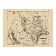 Cargar imagen en el visor de la galería, Digitally Restored and Enhanced 1846 Texas Map - Texas Vintage Map - Old Poster Map of Texas State - Historical Map of Texas Poster - History Map of Texas - Restored Texas Wall Art