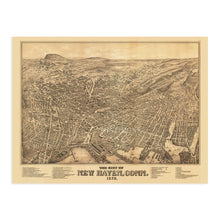 Load image into Gallery viewer, Digitally Restored and Enhanced 1879 New Haven Connecticut Map - Vintage New Haven Wall Art - Old New Haven Map - Historic New Haven CT Poster - Bird's Eye View History Map of New Haven Connecticut