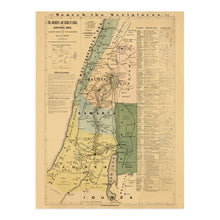 Load image into Gallery viewer, Digitally Restored and Enhanced 1881 The Journeys and Deeds of Jesus Map - Scriptural Index on A New Map of Palestine - Bible Study Map - Biblical Map - Biblical Poster