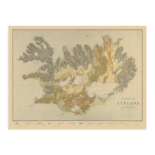 Cargar imagen en el visor de la galería, Digitally Restored and Enhanced 1901 Iceland Map Poster - Geological Map of Iceland Poster - History Map of Reykjavik Iceland - Old Iceland Map Wall Art