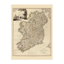 Load image into Gallery viewer, Digitally Restored and Enhanced 1797 Ireland Map Poster - Vintage Map of Ireland Wall Art - History Map of Dublin Ireland - Old Republic of Ireland Map Print - A New Map of Ireland Wall Art