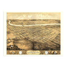 Cargar imagen en el visor de la galería, Digitally Restored and Enhanced 1869 Lawrence Kansas Map Print - Old Map of Lawrence Kansas Wall Art - Lawrence City History Map of Kansas Poster