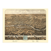 Load image into Gallery viewer, Digitally Restored and Enhanced 1866 South Bend Indiana Map Poster - Vintage South Bend City Map of Indiana - History Map of South Bend Wall Art