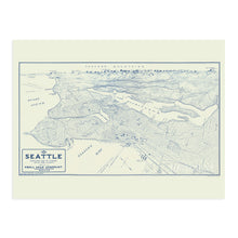 Load image into Gallery viewer, Digitally Restored and Enhanced 1925 Map of Seattle Washington - Vintage Map of Seattle Wall Art - Seattle Vintage Poster - Bird's Eye View of Seattle Wall Map - Portion of City and Vicinity