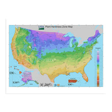 Cargar imagen en el visor de la galería, Digitally Restored and Enhanced 2012 USDA Plant Hardiness Zone Map - United States Vegetation and Climate Map - Published by US Department of Agriculture and OSU