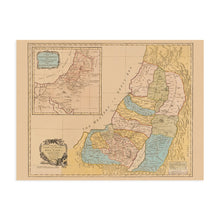 Load image into Gallery viewer, Digitally Restored and Enhanced 1760 Map of the Land of Canaan or Holy Land - Vintage Map Wall Art - Bible Map Poster - Land divided among the twelve tribes which God promised to Abraham