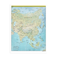 Load image into Gallery viewer, Digitally Restored and Enhanced 2021 Asia Map Poster - Countries of Asia Wall Map - Map of Asia Poster - Large Asia Map Print - Wall Map of Asia