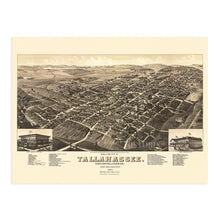 Load image into Gallery viewer, Digitally Restored and Enhanced 1885 Tallahassee Florida Map Poster - Vintage Map of Tallahassee Poster - Old Tallahassee Map - Historic Tallahassee Wall Art - View of Tallahassee FL Leon County