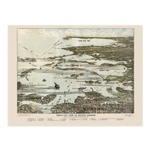 Load image into Gallery viewer, 1920 Boston Harbor Map - Vintage Boston Poster - Old Boston Map Wall Art - Restored Bird's Eye View Map of Boston Harbor Islands Along the South Shore to Plymouth