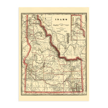 Load image into Gallery viewer, Digitally Restored and Enhanced 1896 Idaho State Map - Vintage Map of Idaho Wall Art - Old Township County and Railroad Map of Idaho Poster - Map Idaho Wall Decor - Historic Idaho Wall Map