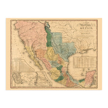 Cargar imagen en el visor de la galería, Digitally Restored and Enhanced 1846 United States of Mexico Map Poster - Vintage Map of Mexico Wall Art - Old United States of Mexico Wall Map - Mapa de Mexico - Historic Map of Mexico States