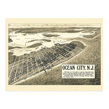 Load image into Gallery viewer, Digitally Restored and Enhanced 1903 Ocean City NJ Map - Vintage New Jersey Map - Old Map of Ocean City Wall Art - Ocean City State of New Jersey Vintage Map Poster - Restored Ocean City Map History
