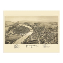 Load image into Gallery viewer, Digitally Restored and Enhanced 1892 Map of Pittston & West Pittston Pennsylvania - Vintage Pennsylvania Map - Old Pittston & West Pittston PA Wall Art