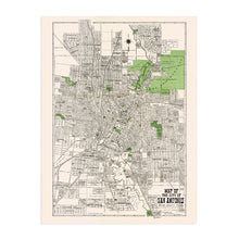 Load image into Gallery viewer, Digitally Restored and Enhanced 1924 San Antonio Map Poster - Vintage Map of San Antonio Bexar County Texas Wall Art - Old San Antonio Street Map Including Suburbs Both North South - TX Decor