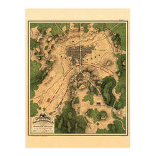 Cargar imagen en el visor de la galería, Digitally Restored and Enhanced 1863 Map of the Battle of Gettysburg Pennsylvania - Vintage Map Wall Art - American Civil War Poster Showing Line of Battle on July 2nd 1863 - Gettysburg Map