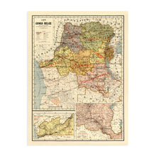 Cargar imagen en el visor de la galería, Digitally Restored and Enhanced 1896 Belgian Congo Map - Vintage Congo Wall Art - Democratic Republic of the Congo Map - DRC Congo Kinshasa Formerly Zaire - Historic Belgian Congo Central Africa Map