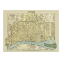 Load image into Gallery viewer, Digitally Restored and Enhanced 1895 Map of Detroit Michigan - Vintage Detroit Map Poster - History Map of Detroit Wall Art - Old Detroit City Wayne County Map of Michigan - Historic Michigan Map Poster