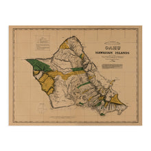 Load image into Gallery viewer, Digitally Restored and Enhanced 1881 Oahu Hawaii Vintage Map - Vintage Map of Oahu Hawaii Wall Art - Map of Hawaii Oahu Poster - Survey of Oahu Hawaiian Islands - Old Map Oahu - Historic Oahu Print