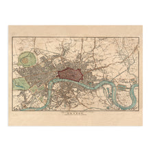 Load image into Gallery viewer, Digitally Restored and Enhanced 1815 London England Map Poster - Vintage Map of London Wall Art - Historic London Wall Decor - Old Map of London England Wall Art