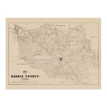 Load image into Gallery viewer, Digitally Restored and Enhanced 1879 Harris County Texas Map - Vintage Harris County Map - History Map of Harris County Wall Art - Old Poster Map of Texas - Historic Houston City Map of Texas Poster