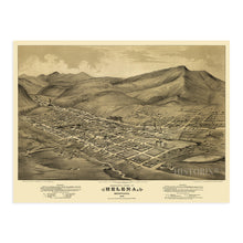 Cargar imagen en el visor de la galería, Digitally Restored and Enhanced 1875 Helena Montana Map Poster - Vintage Map of Helena Montana Wall Art - Historic Helena MT Poster - Old Helena Montana Map - Bird's Eye View of Helena Montana