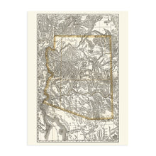 Load image into Gallery viewer, Digitally Restored and Enhanced 1876 Arizona Map Poster - Old Map of Arizona Wall Art - Vintage Arizona Map Print - Indexed Arizona State Map History