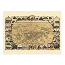 Load image into Gallery viewer, Digitally Restored and Enhanced 1901 Fresno California Map Poster - Vintage Map of Fresno CA - Old City of Fresno Wall Art - History Map of California