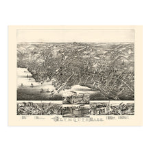 Load image into Gallery viewer, Digitally Restored and Enhanced 1882 Plymouth Massachusetts Map Poster - Vintage Plymouth Massachusetts Wall Art - Old Plymouth Massachusetts Map Poster Showing Index to Points of Interest