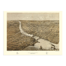 Load image into Gallery viewer, Digitally Restored and Enhanced 1867 Oshkosh Wisconsin Map - Old Oshkosh Winnebago County Wisconsin Wall Art - History Map of Oshkosh City WI Poster