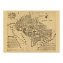 Cargar imagen en el visor de la galería, Digitally Restored and Enhanced 1792 Washington DC Map Print - Vintage Plan of the City of Washington Territory of Columbia - Old Washington DC Wall Art