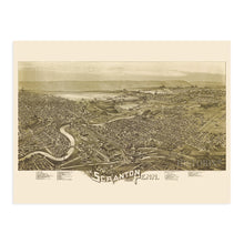 Load image into Gallery viewer, 1890 Scranton Pennsylvania Map - 18x24 Inch Vintage Map of Scranton PA Wall Art - Old Scranton Map - Historic Scranton Poster - Bird's Eye View Wall Map of Scranton PA