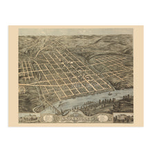 Load image into Gallery viewer, Digitally Restored and Enhanced 1871 Knoxville Tennessee Map - Map of Knoxville Wall Art Poster - Knoxville City Knox County Tennessee Wall Map History