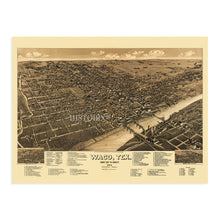 Load image into Gallery viewer, Digitally Restored and Enhanced 1886 Waco Texas Map - Map of Waco Mclennan County Map - History Map of Waco Texas Wall Art - Old Waco TX Map Print