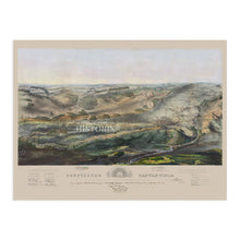Load image into Gallery viewer, 1863 Gettysburg Battlefield Map - Old Gettysburg Map Art - History Map of Gettysburg PA - Bird's Eye View of Gettysburg Battlefield Civil War Map Wall Art Poster