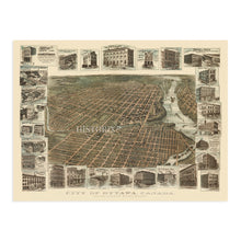 Load image into Gallery viewer, Digitally Restored and Enhanced 1895 Ottawa Ontario Canada Map - Vintage Map of Ottawa Wall Art - Historic Ontario Canada Map Poster - History Map of Ottawa City with Views of Principal Business Buildings