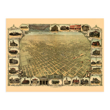 Load image into Gallery viewer, Digitally Restored and Enhanced 1901 San Jose California Map - Vintage Map of San Jose Wall Art - Old Birds Eye View Historic Map of San Jose CA Includes Illustrations of Points of Interest