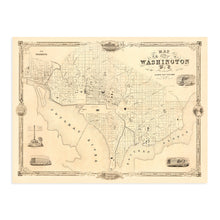 Load image into Gallery viewer, Digitally Restored and Enhanced 1850 Washington DC Vintage Map - Map of Washington DC Wall Art - Washington DC Map Art - Washington DC Map Poster - Map Washington DC Decor - DC Map Wall Art