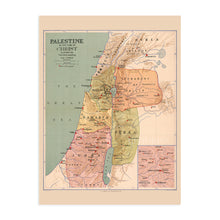 Load image into Gallery viewer, Digitally Restored and Enhanced 1916 Palestine Map in the Time of Christ - Biblical Map of Palestine Poster - Old Bible Timeline Map of Palestine Wall Art