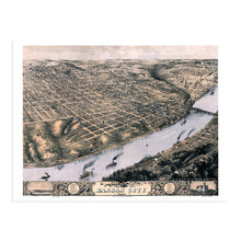Cargar imagen en el visor de la galería, Digitally Restored and Enhanced 1869 Kansas City Missouri Map - Vintage Kansas City Map Art - Bird's Eye View Map of Kansas City Wall Art - Kansas City Wall Decor - Old Kansas City Poster