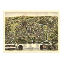 Load image into Gallery viewer, Digitally Restored and Enhanced 1875 Taunton Massachusetts Map - History Map of Taunton MA Wall Art - Old City of Taunton Map of Massachusetts Poster