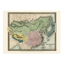 Cargar imagen en el visor de la galería, 1835 Chinese Empire and Japan Map - Vintage Map of China Poster - Historic Chinese Empire Wall Art - Old Map of Japan Poster - Chinese Empire & Japan Wall Map History