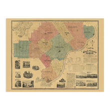 Load image into Gallery viewer, 1875 Clark County Indiana Map - Vintage Clark County Map of Indiana - Historic Jeffersonville Indiana Map - Old Clark County Indiana Wall Art - Louisville Metropolitan Area