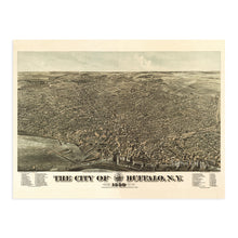 Load image into Gallery viewer, Digitally Restored and Enhanced 1880 Buffalo New York Poster Map - Vintage Map of Buffalo NY Wall Art - Old Buffalo Map - Historic Bird's Eye View Map of Buffalo NY Showing Points of Interest