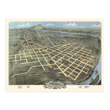 Load image into Gallery viewer, Digitally Restored and Enhanced 1871 Chattanooga Tennessee Map - Old Chattanooga TN Map Poster - Bird's Eye View Map of Chattanooga Tennessee Wall Art