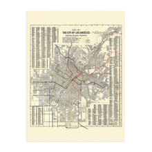Load image into Gallery viewer, Digitally Restored and Enhanced 1906 Los Angeles City Map - Vintage Map of Los Angeles California - Old Los Angeles Wall Art - Los Angeles Map Poster - History Map of Los Angeles Showing Railway Systems