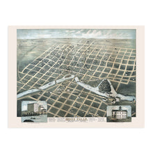 Load image into Gallery viewer, Digitally Restored and Enhanced 1881 Sioux Falls South Dakota Map - Vintage Sioux Falls Wall Art - Old Sioux Falls Map Poster - Historic Sioux Falls Minnehaha County South Dakota Map Print